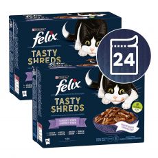 Kapsičky FELIX Tasty Shreds lahodný výber s rybou v šťave 24 x 80 g