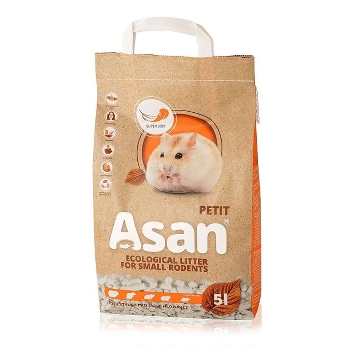 Asan Petit podstielka pre drobné hlodavce 5 l
