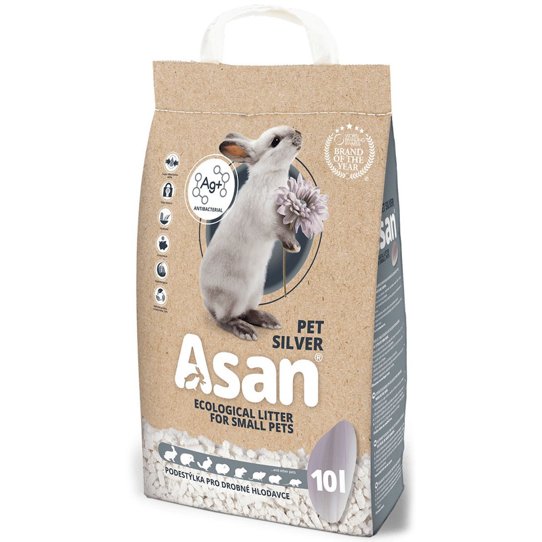 Asan Pet Silver podstielka pre hlodavce a králiky 10 L