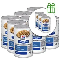 Hill's Prescription Diet Derm Complete Alergia a starostlivosť o kožu pre psov 370 g, 9+3 ZADARMO