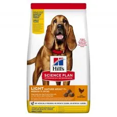 Hill's Science Plan Light granule pre stredn&eacute; star&scaron;ie psy s kurac&iacute;m 14 kg