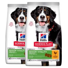 Hill's Science Plan Senior Vitality pre veľké staršie psy s kuracím a ryžou 2 x 14 kg