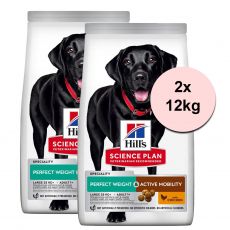 Hill's Science Plan Perfect Weight Active pre veľké dospelé psy s kuracím 2 x 12 kg