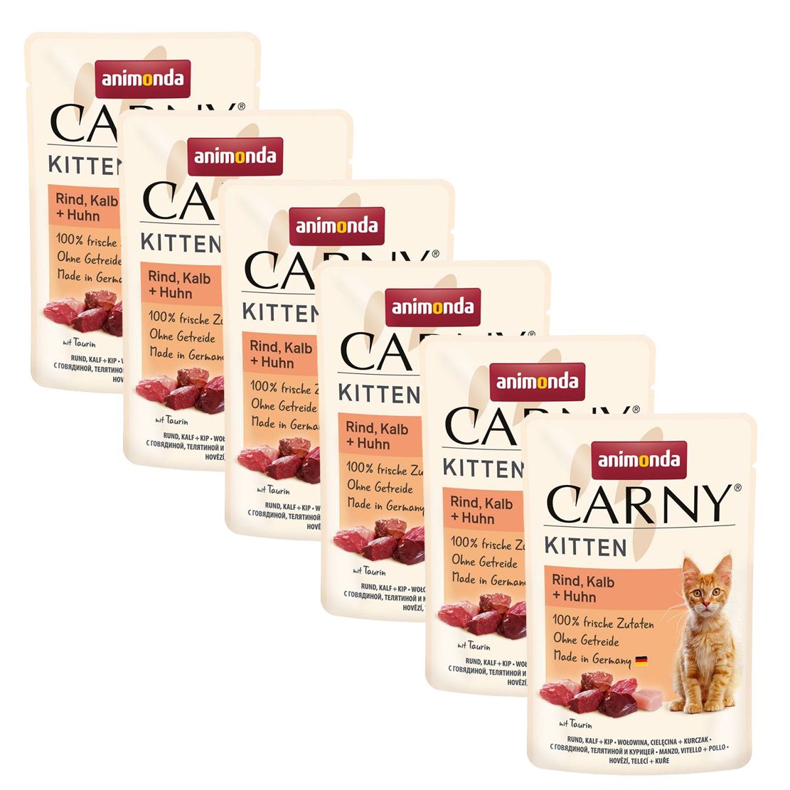 Animonda CARNY Cat Kitten hovädzie, teľacie + kuracie 6 x 85 g