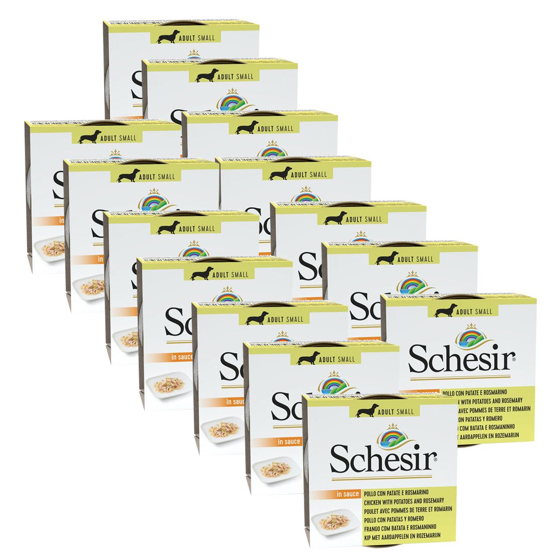 Schesir dog Adult - kura, zemiaky a rozmarín 14 x 85 g