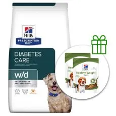 Hill's Prescription Diet w/d Udržanie hmotnosti a starostlivosti pri cukrovke pre psov 10 kg + 2x pamlsky ZADARMO