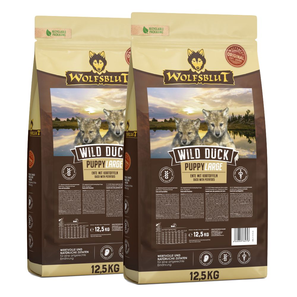 WOLFSBLUT Wild Duck Puppy Large Breed 2 x 12,5 kg