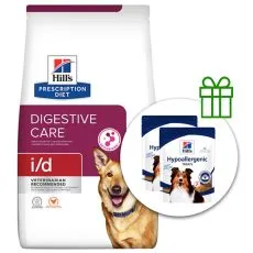 Hill's Prescription Diet i/d Starostlivosť o zaž&iacute;vanie granule pre psov 12 kg + 2x pamlsky ZADARMO