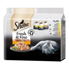 Sheba Fresh & Fine kapsičky pre mačky, hydinov&yacute; v&yacute;ber 15 x 50 g