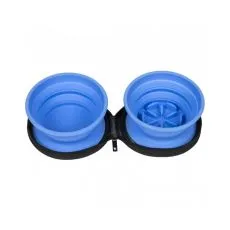 Cestovn&aacute; dvojmiska Kiwi Walker SLOWFEEDER 2 x 350 ml modr&aacute;
