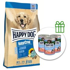 Happy Dog NaturCroq Junior 15 kg + 3 konzervy ZADARMO
