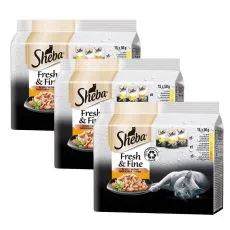 Sheba Fresh & Fine kapsičky pre mačky, hydinov&yacute; v&yacute;ber 3 x (15 x 50 g)