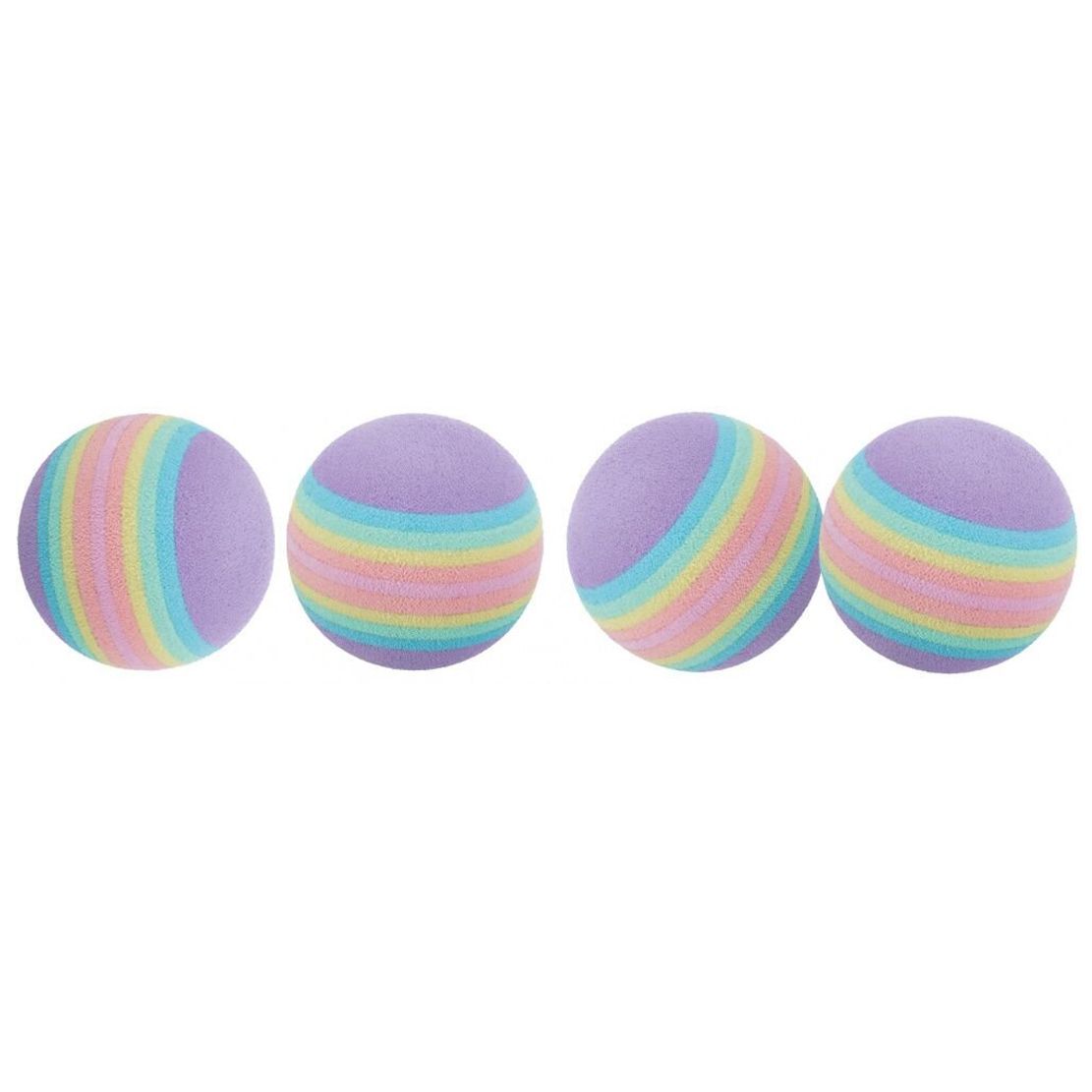 Trixie Rainbow – Dúhové penové loptičky pre mačky 4 cm / 4 ks