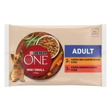 Purina ONE Mini Dog Adult kapsičky pre psov kura, hov&auml;dzie v &scaron;ťave 4x85 g