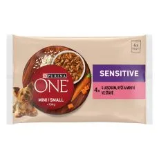 Purina ONE Mini Dog Sensitive kapsičky pre psov losos v &scaron;ťave 4x85 g