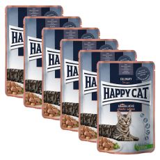 Kapsička Happy Cat MEAT IN SAUCE Culinary Atlantik-Lachs / Losos 6 x 85 g
