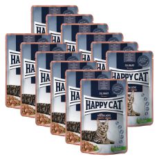 Kapsička Happy Cat MEAT IN SAUCE Culinary Atlantik-Lachs / Losos 12 x 85 g