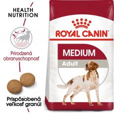 ROYAL CANIN Medium Adult granule pre dospelé stredné psy 13 + 2 kg ZADARMO
