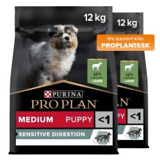 PRO PLAN Medium Puppy Sensitive Digestion granule pre šteňatá jahňacie 2x12 kg