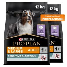 PRO PLAN Medium & Large Adult Sensitive Digestion Grain Free granule pre psov morka 2x12 kg